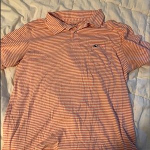 Vineyard Vines Orange and White striped shirt